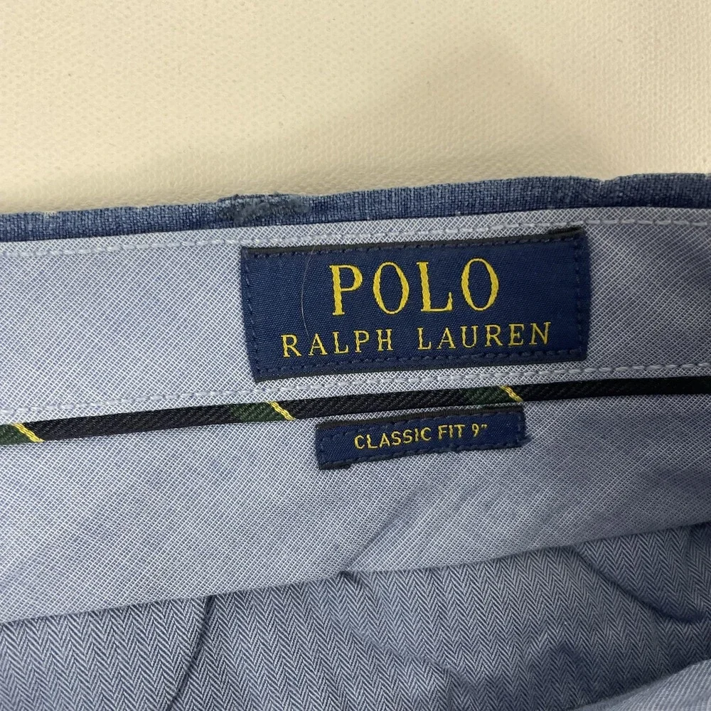Polo Ralph Lauren Shorts Mens 36 Blue Cotton Dot Chino Classic Fit 9‎ Inseam